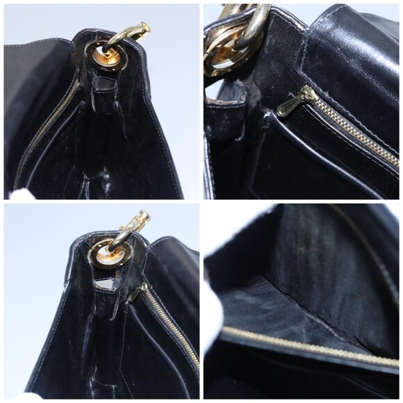 CELINE Shoulder Bag Leather Black Gold Auth EC517 - Picture 15 of 16